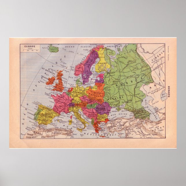 VIntage historic 1920 Europe Poster (Front)