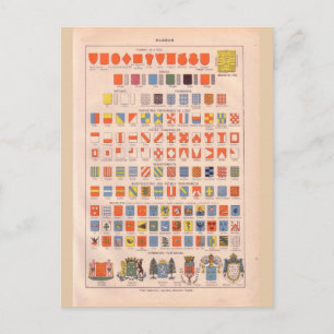 Vintage historic crests and badges postcard