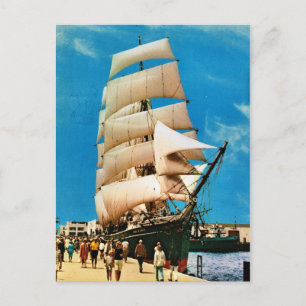 Vintage historic ships, Star of India, San Diego Postcard