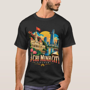 Vintage Ho Chi Minh City Vietnam Travel Art T-Shirt