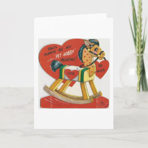 Vintage Hobby Horse Valentine Holiday Card