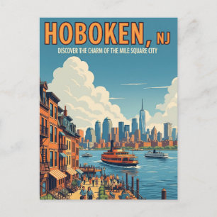 Vintage Hoboken New Jersey Travel Postcard