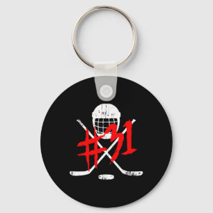 Vintage Hockey 31 Jersey Number Key Ring