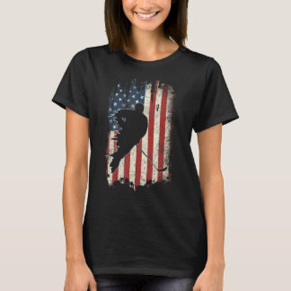 Vintage Hockey American Flag Cool Usa Patriotic 1 T-Shirt