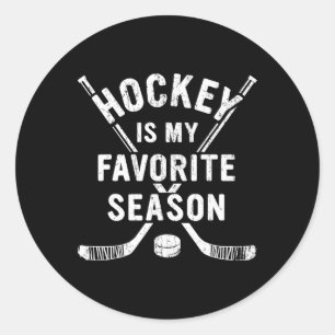 Vintage Hockey Is My Favorite Season Classic Round Sticker
