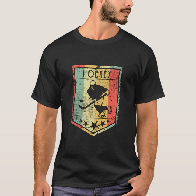 Vintage Hockey Retro Long Sleeve Shirt (Front)