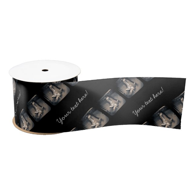 Vintage hockey skate pattern satin ribbon (Spool)