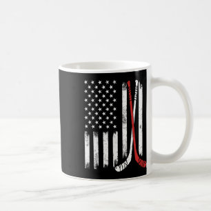 Vintage Hockey Stick Usa Flag Hockey Player Ice Ho Coffee Mug