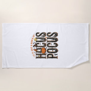 Vintage Hocus Pocus Halloween Pumpkin Shirt Design Beach Towel