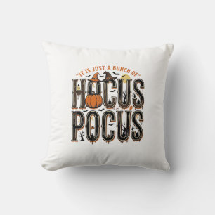 Vintage Hocus Pocus Halloween Pumpkin Shirt Design Cushion