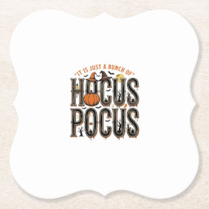 Vintage Hocus Pocus Halloween Pumpkin Shirt Design Paper Coaster