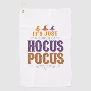Vintage Hocus Pocus Halloween Typography Design_1 Golf Towel