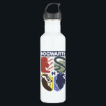 Vintage HOGWARTS™ Stamped Crest 710 Ml Water Bottle<br><div class="desc">Show your house pride in bold, vintage-inspired style with this striking Hogwarts™ crest design. Featuring graphic silhouettes representing the four iconic houses — Gryffindor™, Slytherin™, Hufflepuff™, and Ravenclaw™ — this artwork blends classic symbolism with a modern, retro aesthetic. Each house emblem is set within a clean, color-blocked shield, creating a...</div>