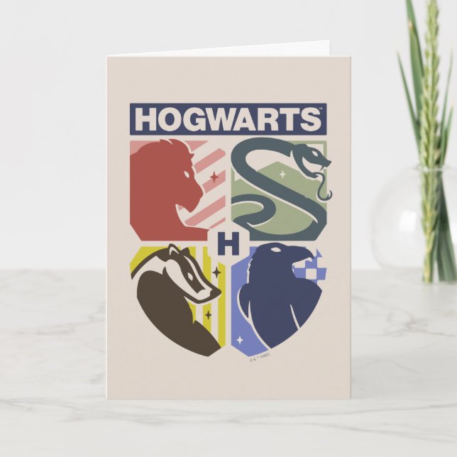 Vintage HOGWARTS™ Stamped Crest Card (Front)