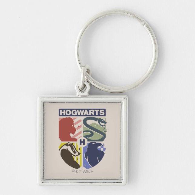 Vintage HOGWARTS™ Stamped Crest Key Ring (Front)