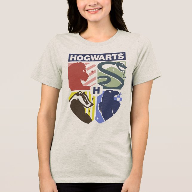 Vintage HOGWARTS™ Stamped Crest Tri-Blend Shirt (Front)