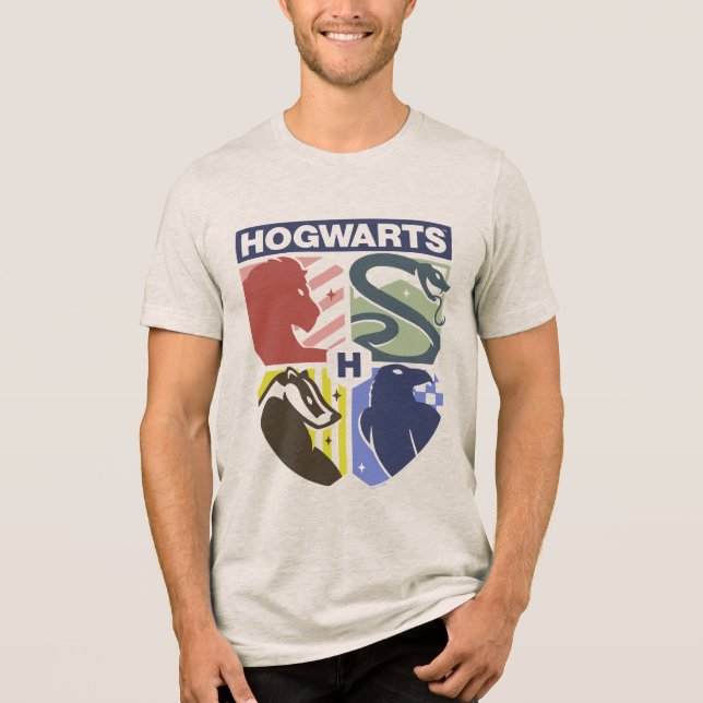 Vintage HOGWARTS™ Stamped Crest Tri-Blend Shirt (Front)