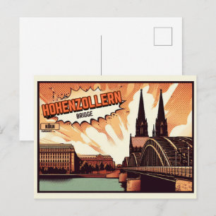 Vintage Hohenzollern Bridge cologne germany gift Postcard