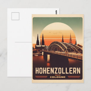 Vintage Hohenzollern Bridge cologne germany gift Postcard