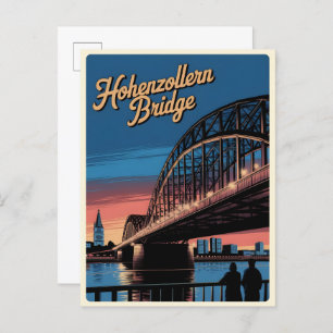 Vintage Hohenzollern Bridge cologne germany gift Postcard