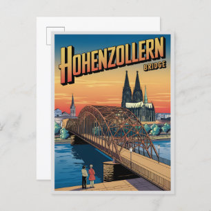 Vintage Hohenzollern Bridge cologne germany gift Postcard