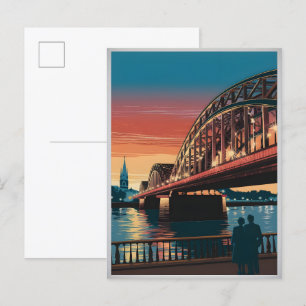 Vintage Hohenzollern Bridge cologne germany gift Postcard