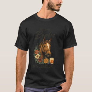 Vintage Hold My Bourbon Its Derby Day Dad Horse Ra T-Shirt