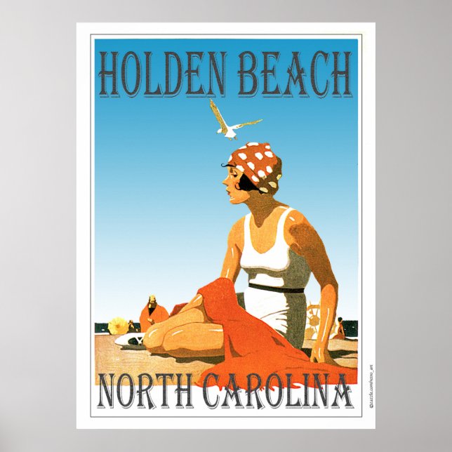 Vintage Holden Beach Poster (Front)