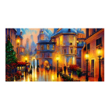 Vintage Holiday art old colourful Poster