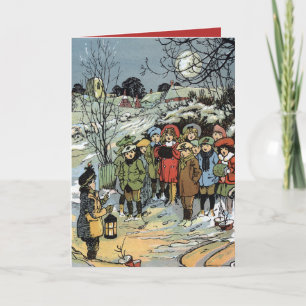 Vintage Holiday Carol Singers Frank Watkins Card