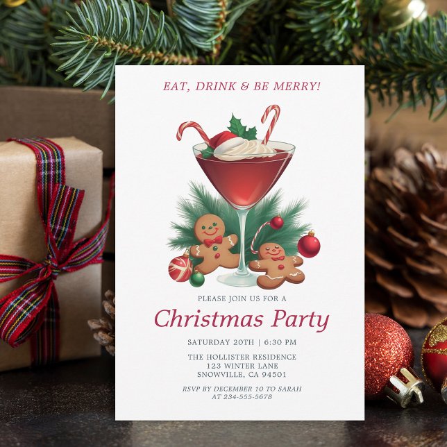Vintage Holiday Cheer Christmas Party Invitation (Creator Uploaded)