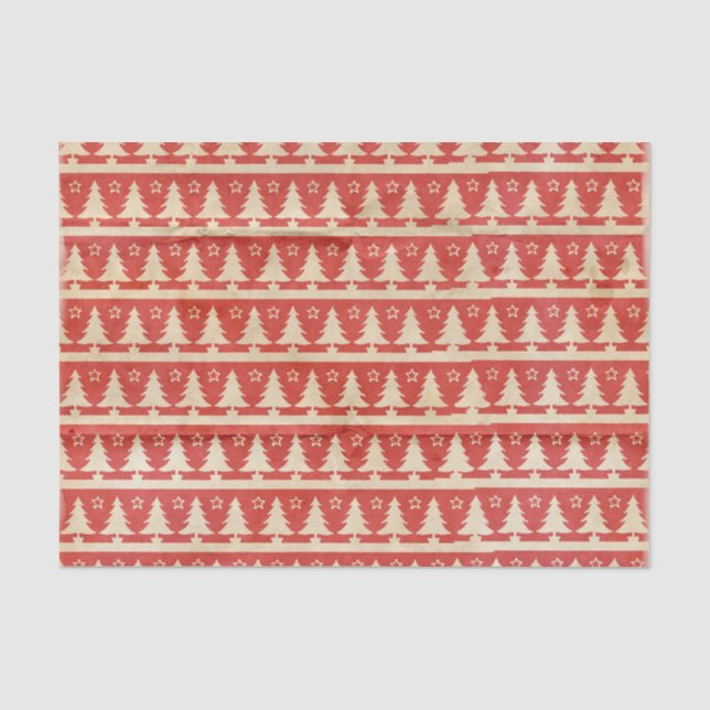 vintage Holiday Christmas patterns Tissue Paper (Front)