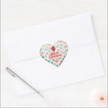Vintage Holiday Christmas Tree Ornaments Heart Sticker<br><div class="desc">Merry Christmas personalised heart stickers feature vintage Christmas tree ornaments in red, gold, purple, turquoise and mint and your greeting and name in chic lettering. All text, fonts and font colours can be modified, just click the "customise further" link. **ALL STICKER STYLES are already done for you in our store...</div>
