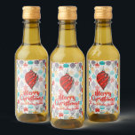 Vintage Holiday Christmas Tree Ornaments Mini Wine Label<br><div class="desc">Vintage Christmas tree ornaments in red, gold, purple, turquoise and mint and your greeting and personalisation in chic lettering, these MINI WINE labels are perfect to put on your bottles to serve at your Christmas dinner party or to give as gifts or party favours. Red ornament is printed at the...</div>