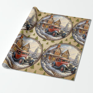 Vintage Holiday Christmas Wrapping Paper