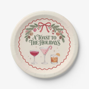 Vintage Holiday Cocktail Party Paper Plate