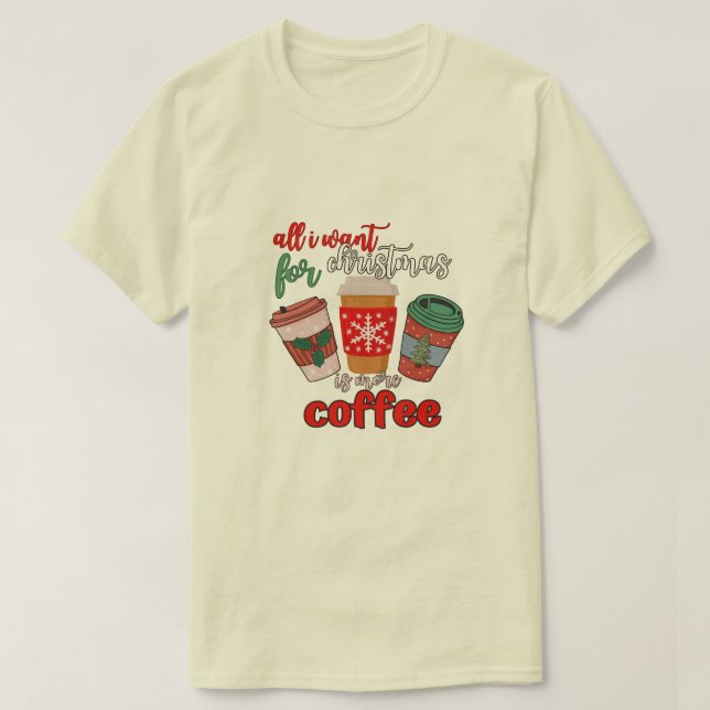 Vintage Holiday Coffee Enthusiast Christmas  T-Shirt (Design Front)