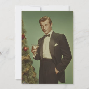 Vintage Holiday Elegance Portrait Card