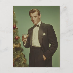 Vintage Holiday Elegance Portrait Postcard