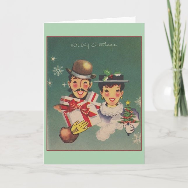 Vintage Holiday Greeting Card (Front)