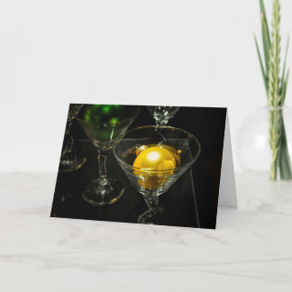 Vintage Holiday Ornament Ball Martini Card
