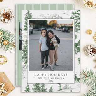 Vintage Holiday Photo Cards Printed or Digital