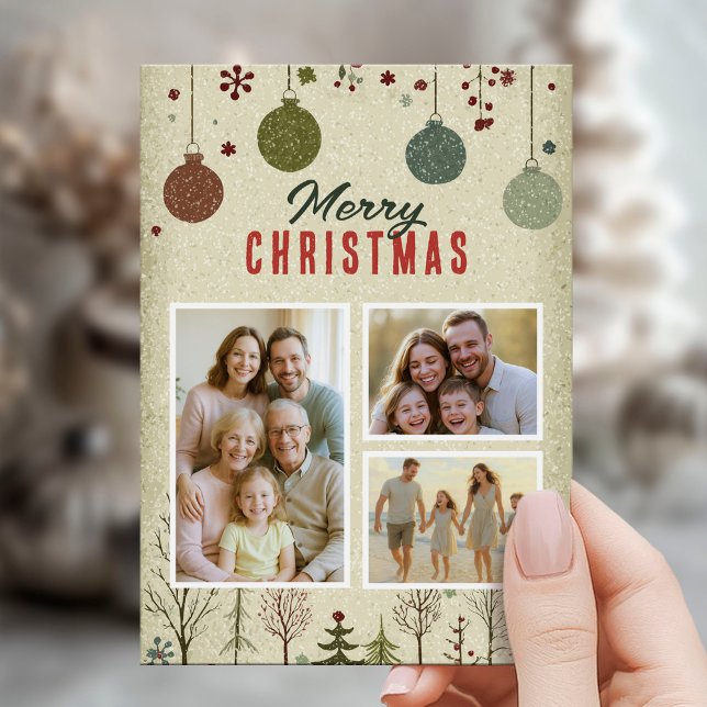Vintage Holiday Photo Collage Card (Creator Uploaded)