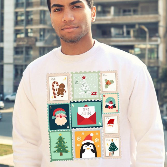 Vintage Holiday Postage Stamp Christmas Design  Sweatshirt (Creator Uploaded)