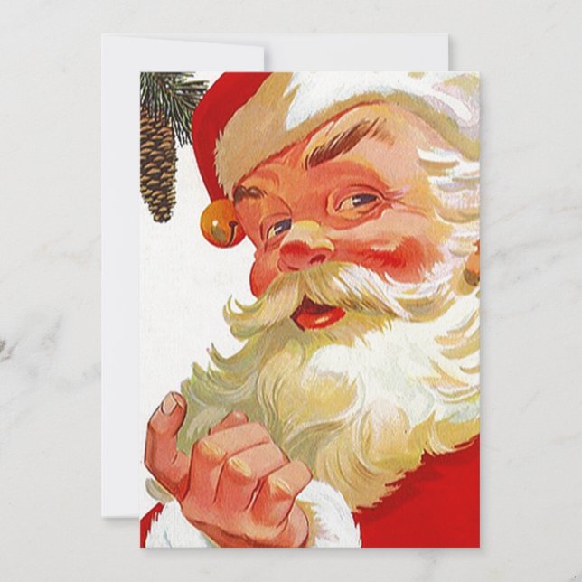 Vintage Holiday Santa Open House Announcements (Front)