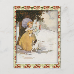 Vintage Holiday Scene Postcard