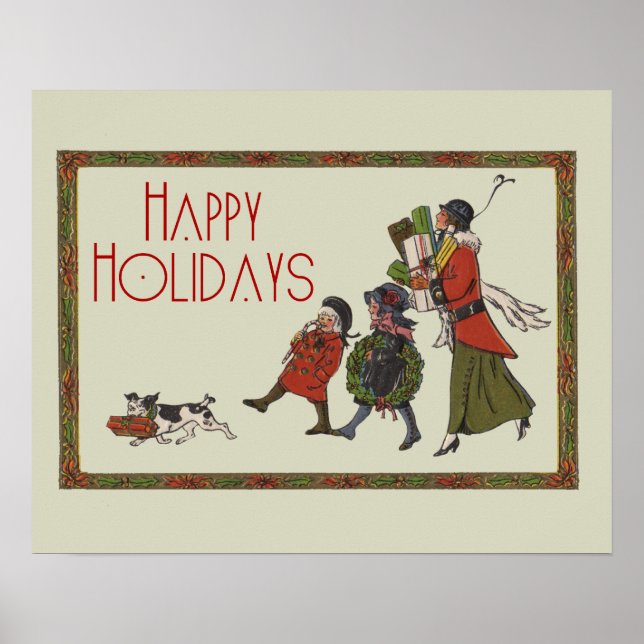 Vintage Holiday Shopping Poster (Front)