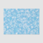 Vintage Holiday Snowflakes on Blue Decoupage Tissue Paper<br><div class="desc">This holiday pattern tissue paper features delicate white snowflakes on a sky blue background. Use it for Christmas gift wrap or for holiday paper crafts including decoupage.  From our Flutterby Winter collection.</div>