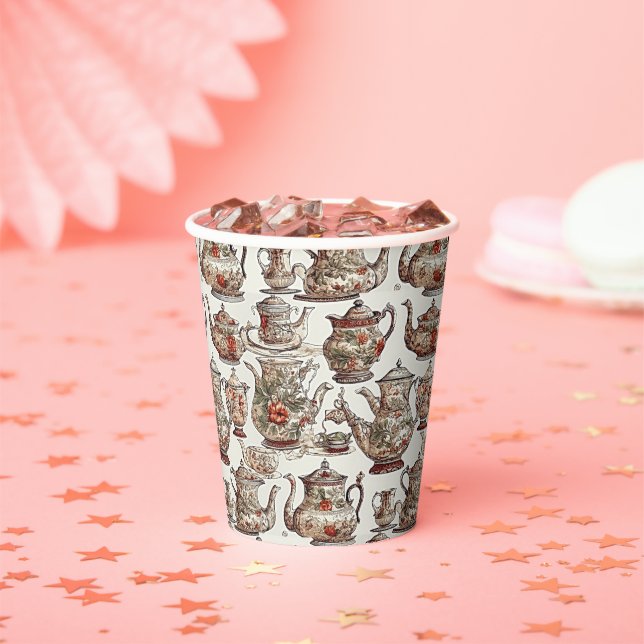Vintage Holiday Tea Time: Festive Paper Cups (Insitu)