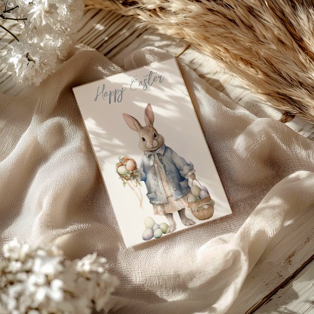 Vintage Holidays Bunny Holiday Postcard (Creator Uploaded)